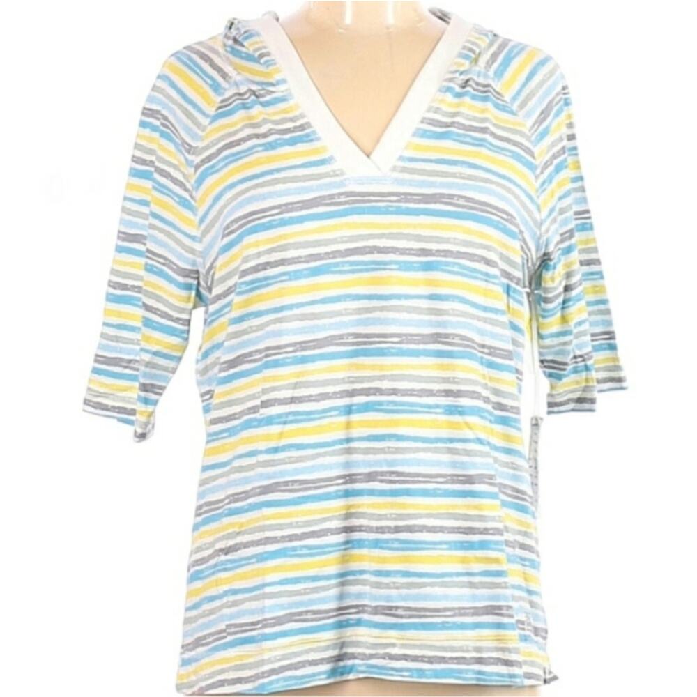 NWT Inspire hooded tee raglan sz M soft loungewear Karen Neuburger